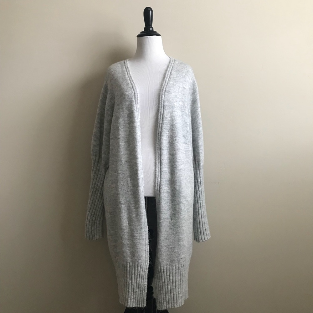 Topshop Puff Sleeve Longline Cardigan